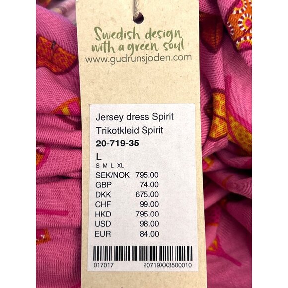 NWT Gudrun Sjöden Women's Pink Jersey Dress Spirit Large Lagenlook Fallcore - Picture 4 of 7